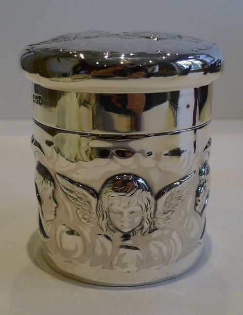 Antique English Sterling Silver Box by William Comyns - Angels / Cherubs