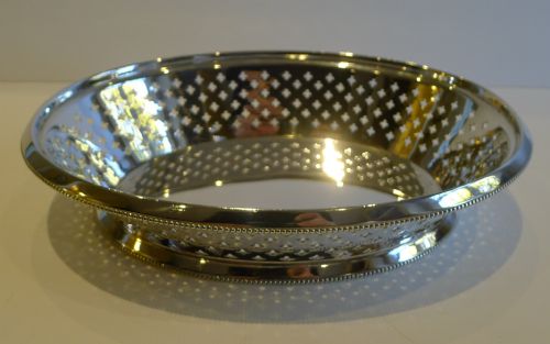 fig 1. Smart Antique English Silver Plate Bread Basket by Atkin Brothers c.1875