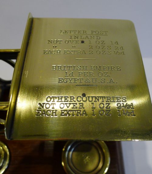 fig 1. Antique English Mahogany & Brass Letter Scales - S. Mordan & Co., London c.1900