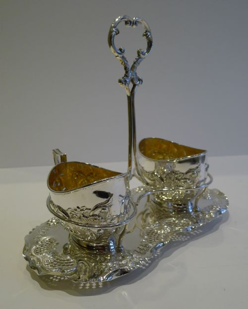 Antique English Silver Plated Sugar and Cream Set C.1890