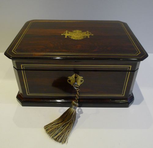 fig 1. Fabulous Antique English Jewellery Box - Dated 1853 With Provenance