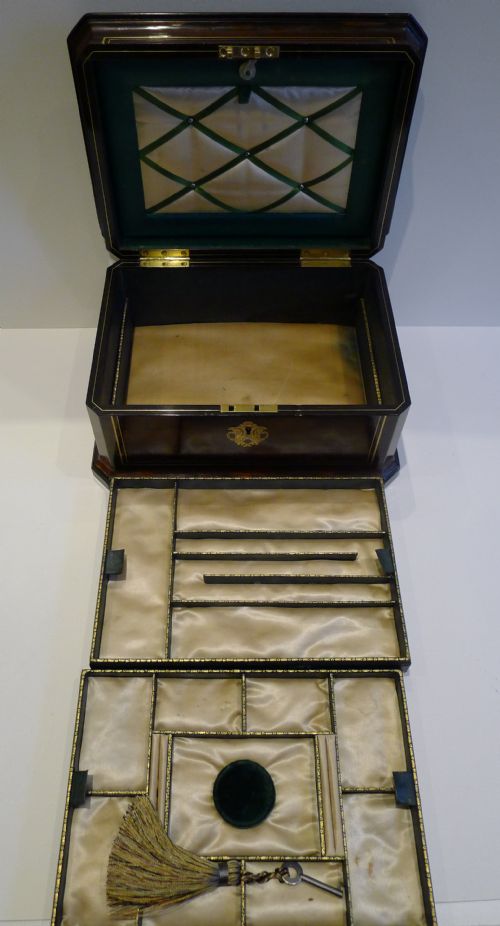 fig 2. Fabulous Antique English Jewellery Box - Dated 1853 With Provenance