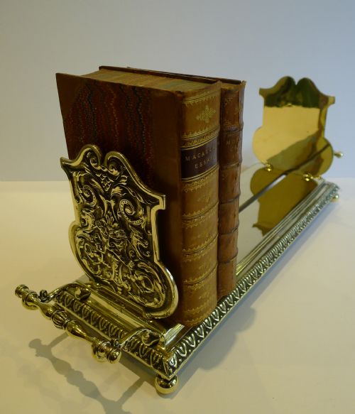 Unusual Antique English Brass Book Carrier / Holder - Reg. For 1889