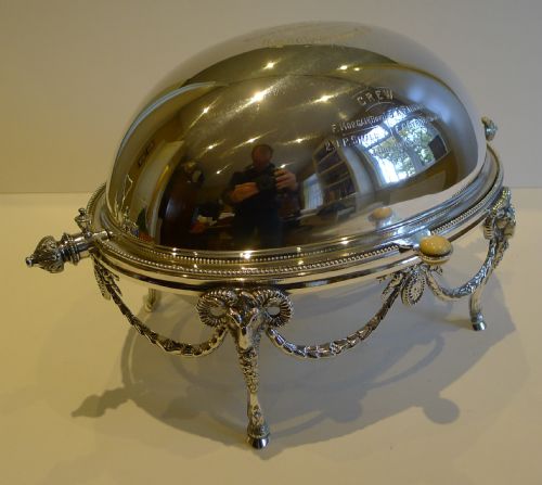 fig 1. Magnificent Antique English Revolving Breakfast Dish by Martin Hall - Rowing Interest