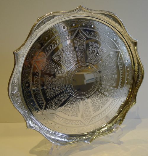 Antique English Silver Plated Salver by Briddon Brothers C.1880