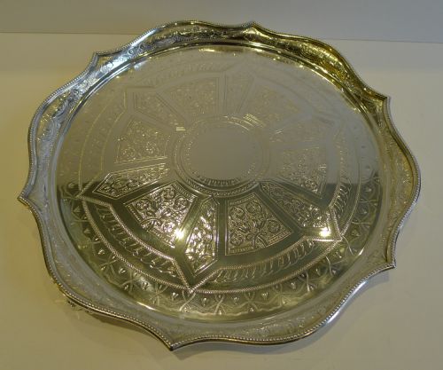 fig 1. Antique English Silver Plated Salver by Briddon Brothers c.1880