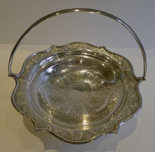 Antique English Silver Plated Basket by Briddon Brothers C.1880