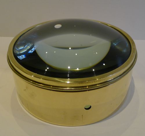 Mammoth English Antique Brass Desk Magnifying Glass / Paperweight C.1910