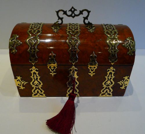 Antique English Brass Mounted Casket by Halstaff & Hannaford C.1860