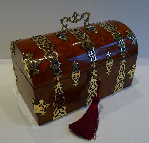 fig 1. Antique English Brass Mounted Casket by Halstaff & Hannaford c.1860