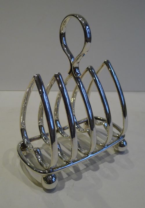 Antique Silver Plated Heart Shaped Toast Rack / Letter Holder