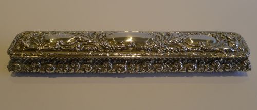 fig 1. Magnificent Large Top Quality Antique Sterling Silver Box by Mappin & Webb