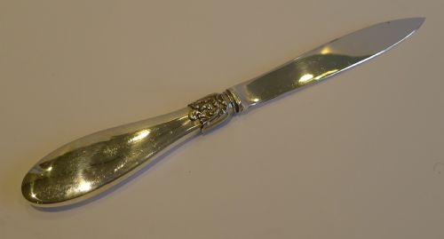 fig 1. Sterling Silver and Tortoise Shell Letter Opener - Pique Inlay