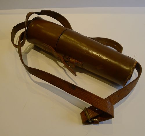 fig 1. Antique English Brass & Leather Three Drawer Telescope c.1890