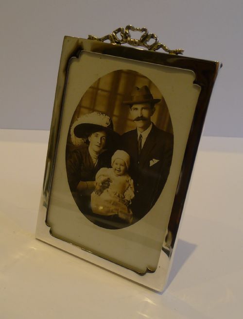 Charming English Sterling Silver Photograph Frame - 1918
