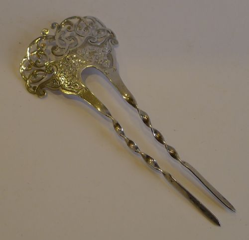 Quality Victorian Sterling Silver Hair Comb - 1897