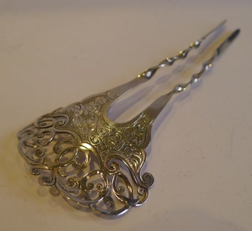 fig 1. Quality Victorian Sterling Silver Hair Comb - 1897
