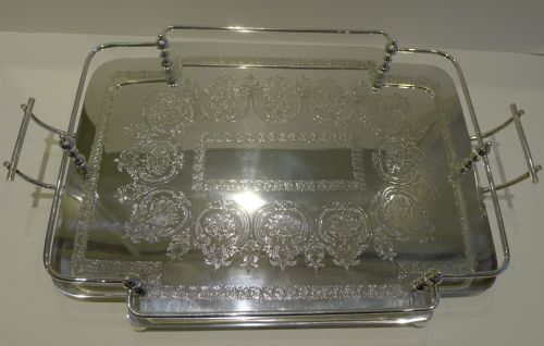 Antique Scottish Silver Plated Serving Tray by Arthur & Co. Ltd - Glasgow