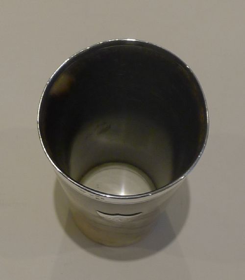 fig 1. Antique English Horn & Sterling Silver Cup or Beaker - 1858