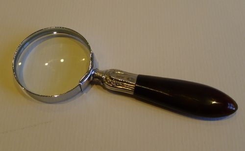 fig 1. Small Antique Tortoiseshell & Sterling Silver Magnifying Glass