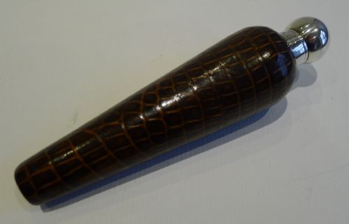 RARE ANTIQUE ENGLISH CROCODILE ALLIGATOR STERLING SILVER PERFUME BOTTLE 1884 - ADDITIONAL PHOTO 2
