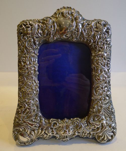 Spectacular Antique English Sterling Silver Photograph Frame - Chester 1900