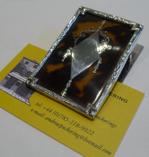 Antique English Sterling Silver & Tortoiseshell Letter Clip by Asprey, London