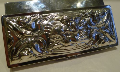 fig 1. Charming Antique English Art Nouveau Sterling Silver Box by William Comyns