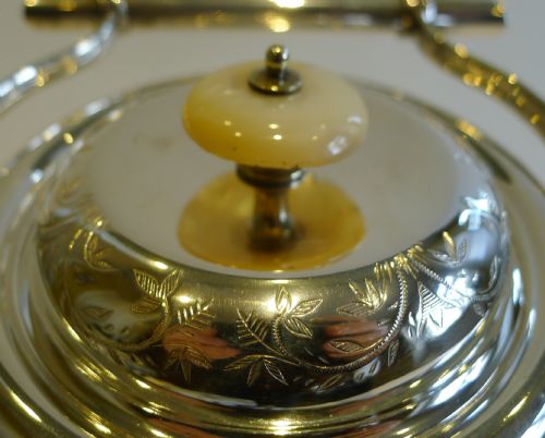 fig 2. Top Notch Unusual Antique English Cut Crystal & Silver Plate Biscuit Box