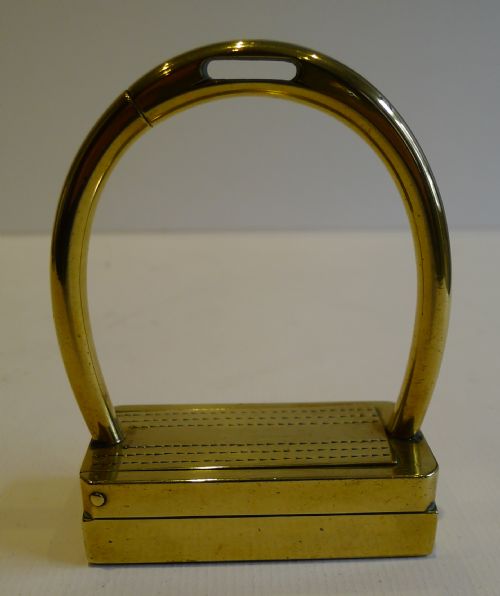 fig 1. Unusual Antique English Equestrian Stirrup Go-To-Bed - 1875