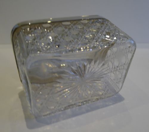 fig 2. Top-Notch Antique English Cut Crystal & Silver Plate Biscuit Box - Walker & Hall