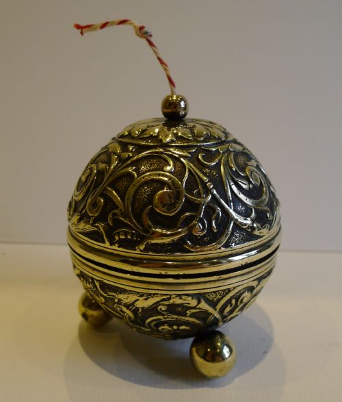 Antique English Cast Brass String Box / Dispenser C.1880