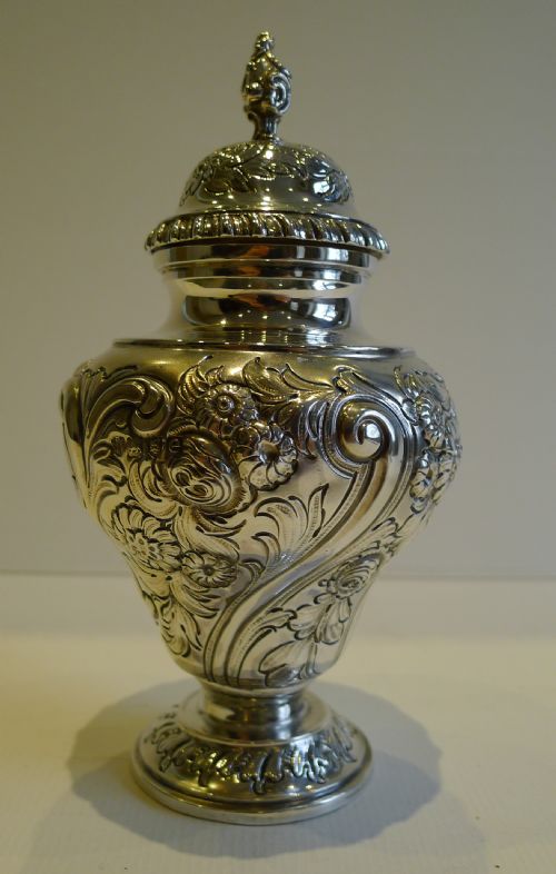 Fabulous Antique English Sterling Silver Tea Caddy - London 1900