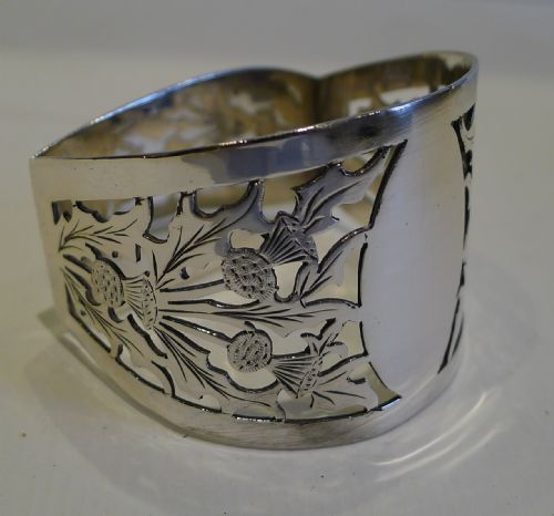 Scottish Sterling Silver Napkin Ring - Edinburgh 1927 - Thistles