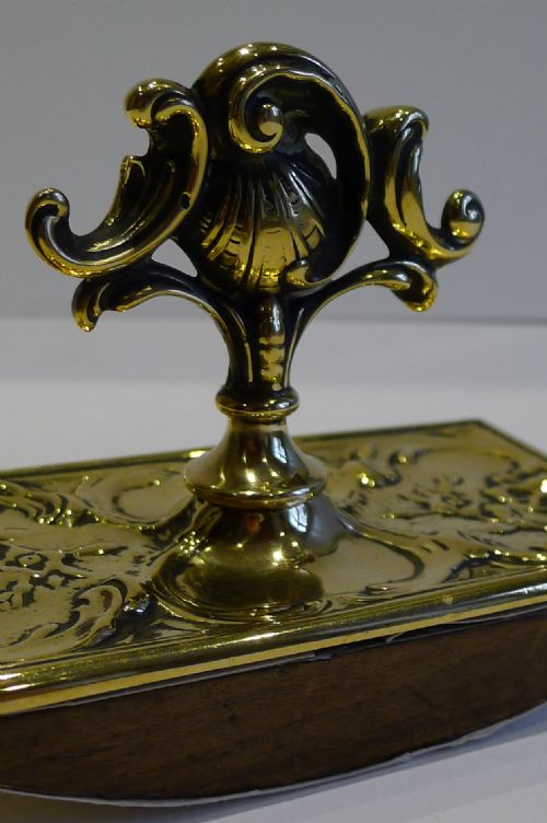 Antique English Cast Brass Desk-top Rocking Blotter C.1900