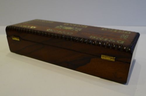 fig 1. English William IV Glove Box In Rosewood With Mother Of Pearl Inlay c.1830