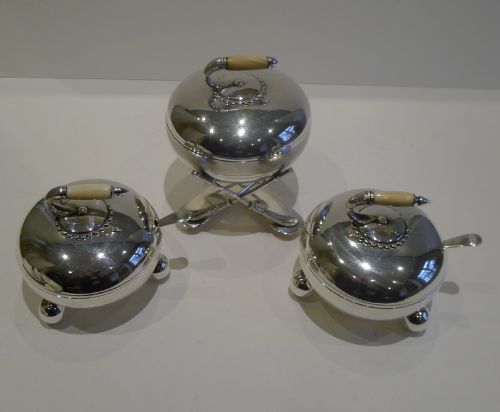 fig 1. Antique English Curling Stone Serving Dishes by Fenton Brothers, Sheffield