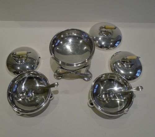 fig 2. Antique English Curling Stone Serving Dishes by Fenton Brothers, Sheffield