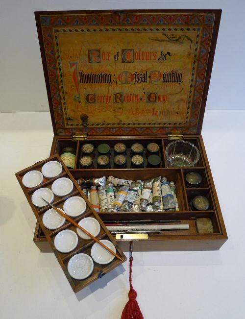 Wonderful Antique English Mahogany Artist / Paint Box by George Rowney C.1860