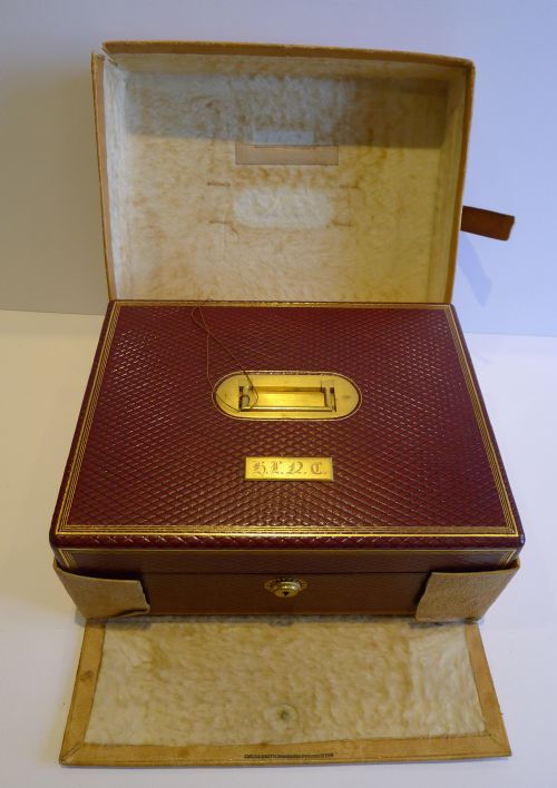 fig 3. Pristine Museum Quality Antique Scottish Leather Writing Box c.1860