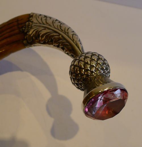 fig 2. Magnificent Antique Scottish Ram's Horn Snuff Mull With Original Tools c.1870