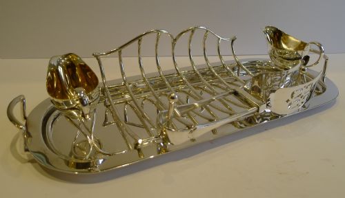 Large Impressive Antique English Silver Plated Asparagus Server C.1900