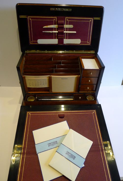 Large Antique English Panelled & Domed Stationery Cabinet C.1900