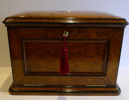 fig 2. Large Antique English Panelled & Domed Stationery Cabinet c.1900