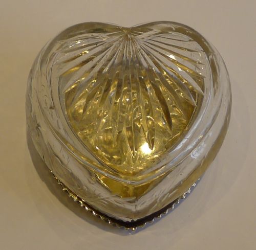 fig 1. Fabulous Antique English Engraved Glass & Sterling Silver Reynold's Angels Box - 1898