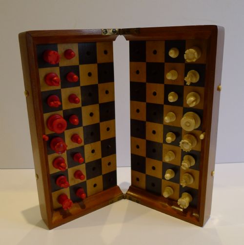 Scarce Antique English Jaques London "In Statu Quo" Travel Chess Set C.1900