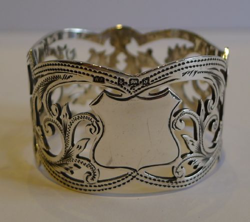 fig 1. Magnificent Boxed Antique English Sterling Silver Napkin Ring In Case - 1888