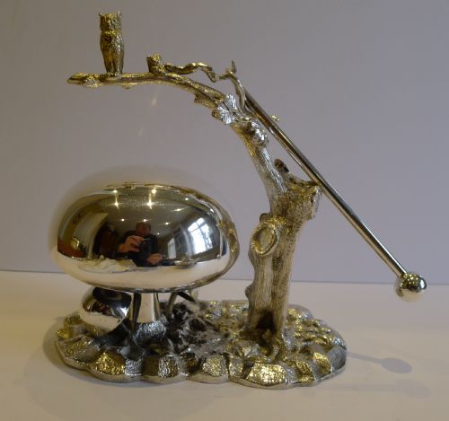 Rare Antique English Figural / Naturalistic Dinner Gong - Reg. For 1898