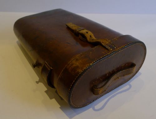 fig 2. Grand Large Pair Antique English Brass & Leather Binoculars - Ross, London c.1900