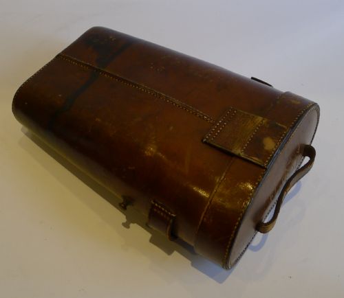 fig 3. Grand Large Pair Antique English Brass & Leather Binoculars - Ross, London c.1900
